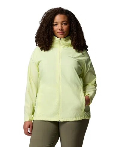 Columbia Plus Size Lightweight Rain Shell Jacket In Green