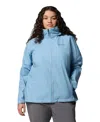 Columbia Plus Size Lightweight Rain Shell Jacket In Blue