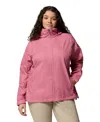 Columbia Plus Size Lightweight Rain Shell Jacket In Pink