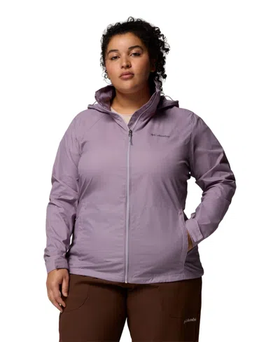 Columbia Plus Size Lightweight Rain Shell Jacket In Purple