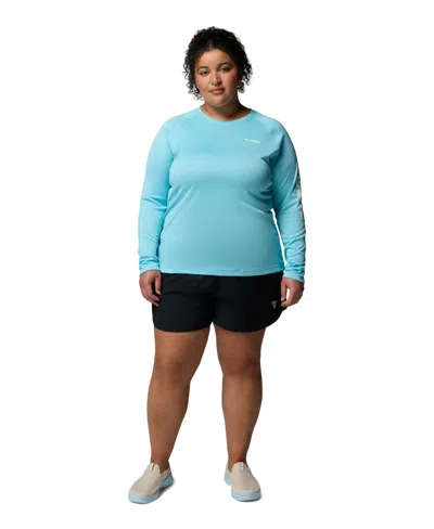 Columbia Plus Size Outdoor Mid-thigh Fishing Windy Bay Shorts In Black