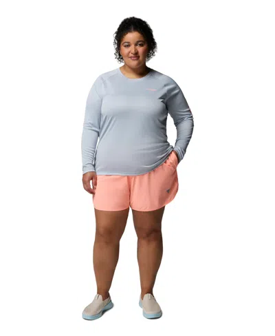 Columbia Plus Size Outdoor Mid-thigh Fishing Windy Bay Shorts In Pink
