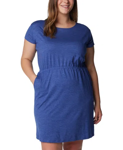 Columbia Plus Size Pacific Haze Short-sleeve T-shirt Dress, Created For Macy's In Eve