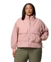 Columbia Plus Size Paracutie Cropped Cargo Windbreaker Jacket In Pink