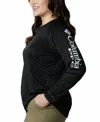 Columbia Plus Size Pfg Tidal Tee Ii Omni-shade T-shirt In Black,cirrus Grey Logo