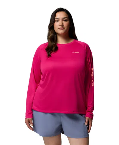 Columbia Plus Size Pfg Tidal Tee Ii Omni-shade T-shirt In Pink