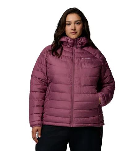 Columbia Plus Size Powder Lite Ii Insulated Puffer Water-resistant Hooded Jacket In Pink