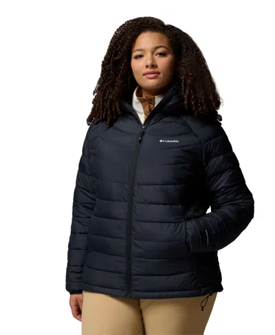 Columbia Plus Size Powder Lite Ii Insulated Puffer Water-resistant Hooded Jacket In Multi