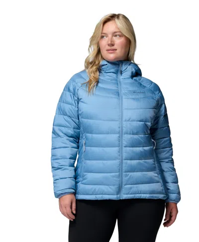 Columbia Plus Size Powder Lite Ii Insulated Puffer Water-resistant Hooded Jacket In Blue