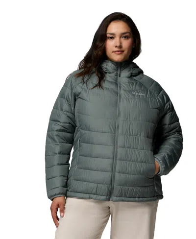 Columbia Plus Size Powder Lite Ii Insulated Puffer Water-resistant Hooded Jacket In Multi