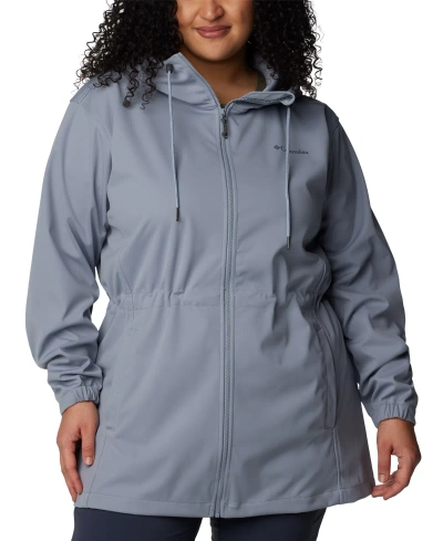 Columbia Plus Size Rose Winds Softshell Jacket In Tradewinds Grey