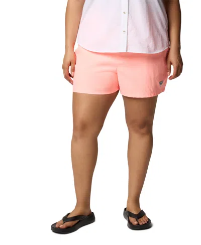 Columbia Plus Size Rugged Water Comfort Stretch Shorts In Tiki Pink