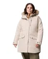Columbia Plus Size Suttle Mountain Hooded Faux-fur-trim Long Insulated Coat In Nude