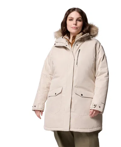COLUMBIA PLUS SIZE SUTTLE MOUNTAIN HOODED FAUX-FUR-TRIM LONG INSULATED COAT