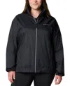 Columbia Plus Size Switchback Lined Long Zipper Jacket In Black