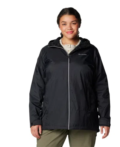 Columbia Plus Size Switchback Lined Long Zipper Jacket In Black