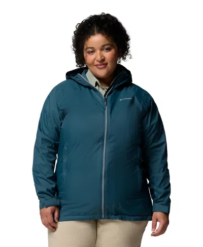 Columbia Plus Size Switchback Lined Long Zipper Jacket In Blue
