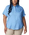 Columbia Plus Size Tamiami Ii Short-sleeve Shirt In White Cap