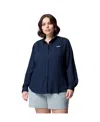 Columbia Plus Size Tamiami Long Sleeve Shirt In Blue
