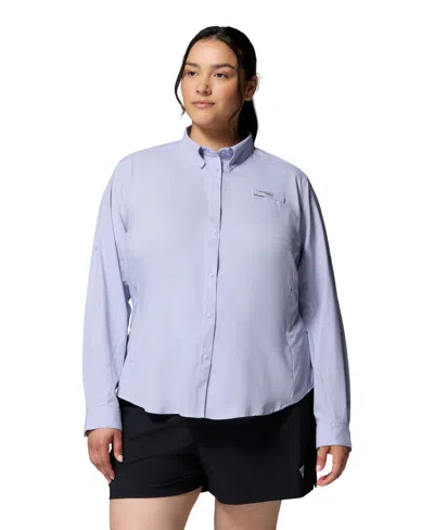 Columbia Plus Size Tamiami Long Sleeve Shirt In Purple