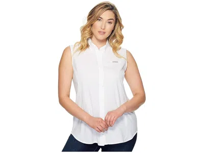 Columbia Plus Size Tamiamitm Sleeveless Shirt In White