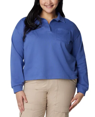 Columbia Plus Size Trek Collared Long-sleeve Top, Created For Macy's In Eve
