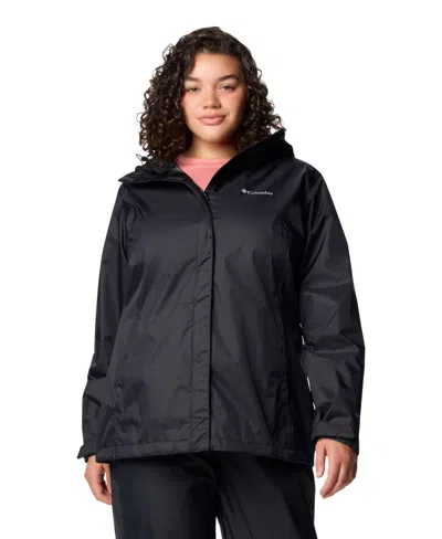 Columbia Plus Size Waterproof Breathable Packable Arcadia Ii Jacket In Black