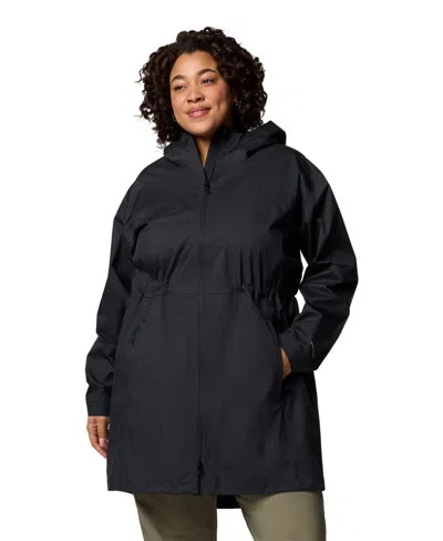 Columbia Plus Size Weekend Adventure Ii Long Shell Jacket In Black