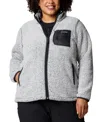 Columbia Plus Size West Bend Full Zip Ii Fleece Jacket In Gray