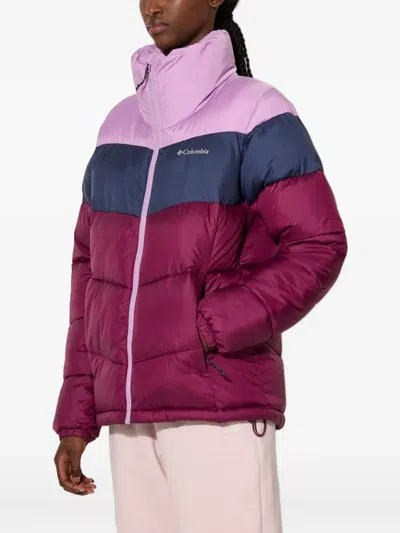Columbia Puffect Colour-block Puffer Jacket In Brown