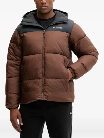 Columbia Puffect Hooded-padded Jacket In Brown