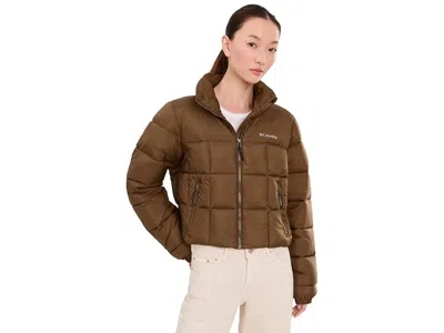 Columbia Puffect Iii Cropped Jacket Women's Coat Tobacco: Xl, Nylon/polyester In Brown