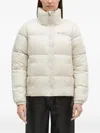 Columbia Harmony Falls Hooded Down Jacket In Dark Stone-neutral In White