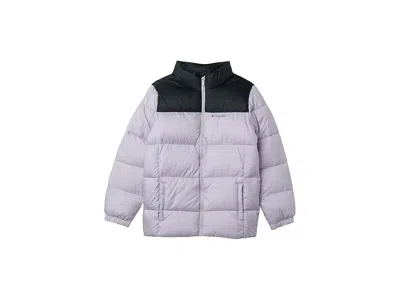 Columbia Puffecttm Ii Jacket (little Kid/big Kid) Kid's Clothing Lavender Pearl/black : Lg (14-16 Big Kids),  In Gray