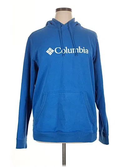 Pre-owned Columbia Pullover Hoodie In Blue