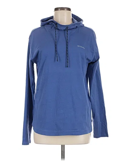 Pre-owned Columbia Pullover Hoodie In Blue