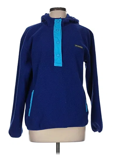Pre-owned Columbia Pullover Hoodie In Blue
