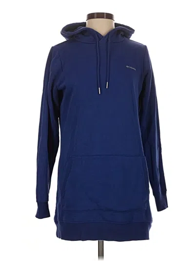 Pre-owned Columbia Pullover Hoodie In Blue