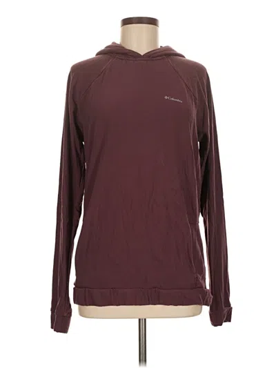 Pre-owned Columbia Pullover Hoodie In Burgundy