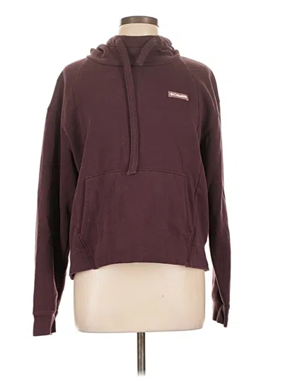 Pre-owned Columbia Pullover Hoodie In Burgundy