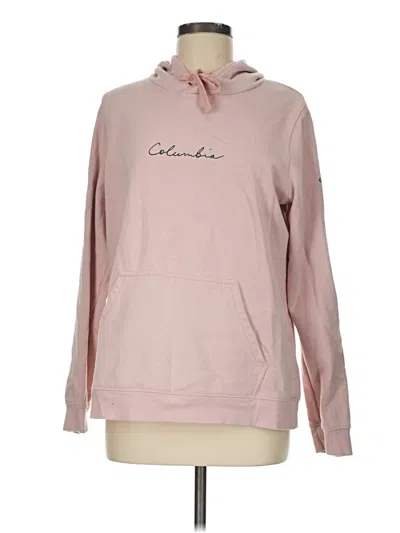 Pre-owned Columbia Pullover Hoodie In Pink