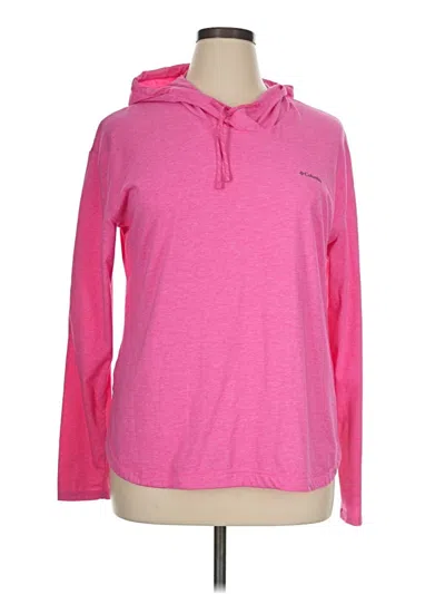 Pre-owned Columbia Pullover Hoodie In Pink