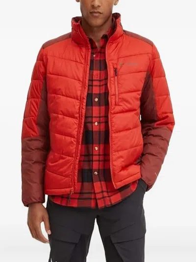 Columbia Quilted Panelled Jacket In Red