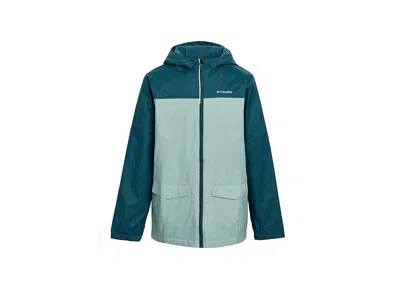 Columbia Rain-zilla Ii Jacket (little Kid/big Kid) Girl's Coat Everblue/crushed Blue : Lg (14-16 Big Kids), N In Green