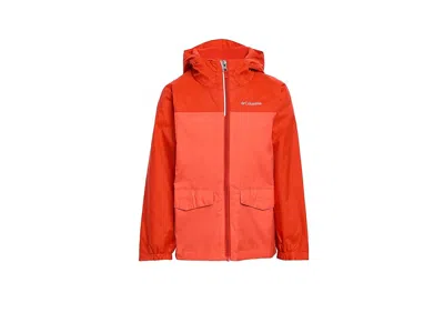 Columbia Rain-zilla Ii Jacket (little Kid/big Kid) Girl's Coat Super Sonic/zing : Lg (14-16 Big Kids), Nylon In Red