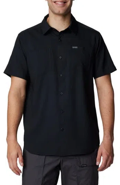 Columbia Red Eagle Lake Omni-wick™ Short Sleeve Button-up Shirt In Black