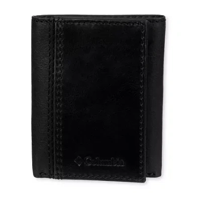Columbia Rfid Extra Capacity Mens Personalized Trifold Wallet In Black