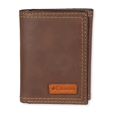 Columbia Rfid Extra Capacity Trifold Mens Personalized Trifold Wallet In Brown