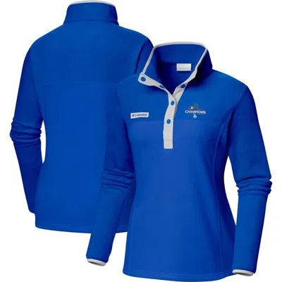 Columbia Royal Los Angeles Dodgers 2024 World Series Champions Benton Springs Half-snap Jacket In Blue