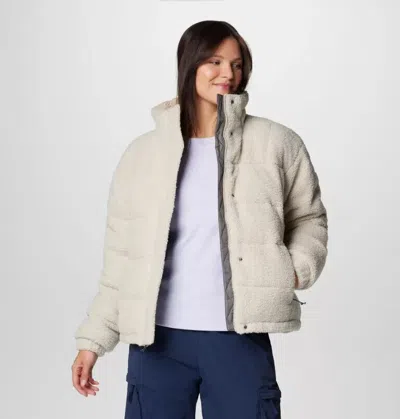 Columbia Ruby Falls Novelty Jacket Womens Beige Sherpa Fleece Full Zip Jdm744 In Neutral